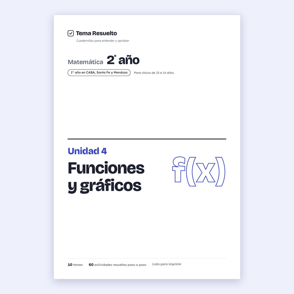 2do año (1ro CABA) · Unidad 4: Funciones – Portada