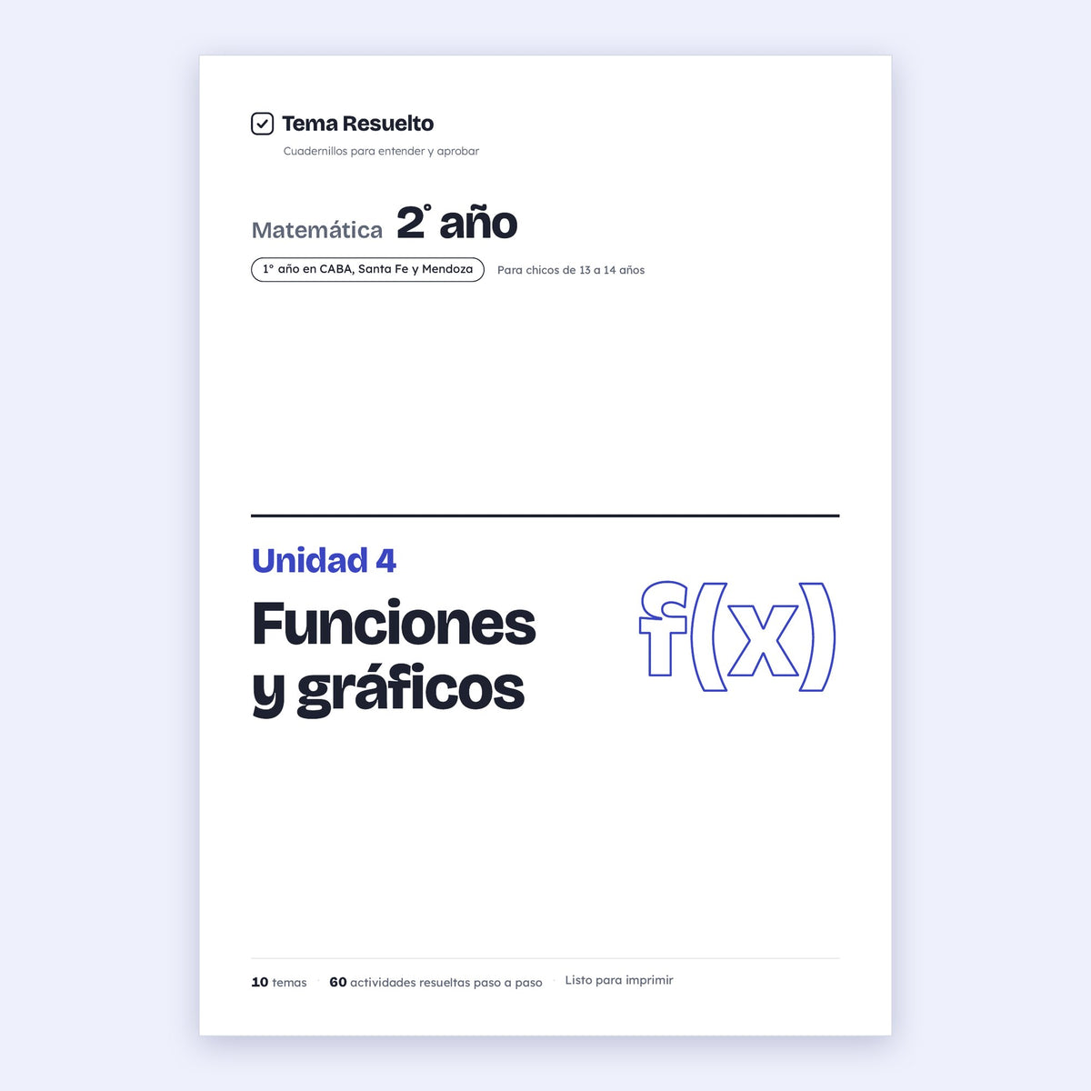 2do año (1ro CABA) · Unidad 4: Funciones – Portada