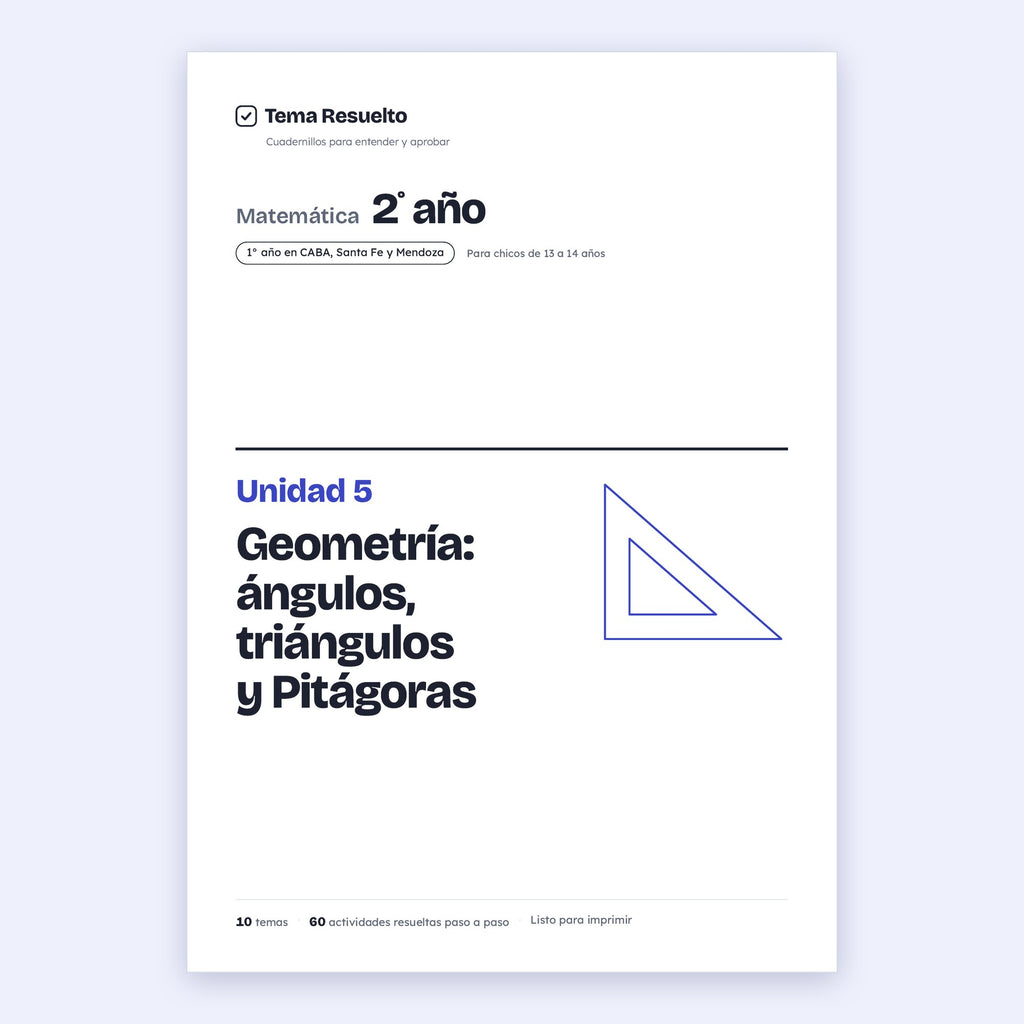2do año (1ro CABA) · Unidad 5: Geometría y Pitágoras – Portada