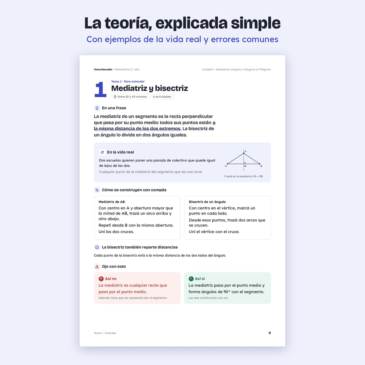 2do año (1ro CABA) · Unidad 5: Geometría y Pitágoras – Teoría explicada paso a paso