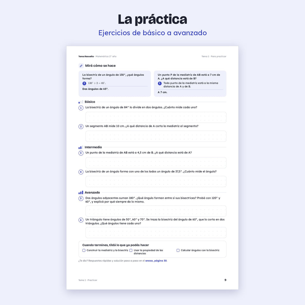 2do año (1ro CABA) · Unidad 5: Geometría y Pitágoras – Ejercicios de práctica