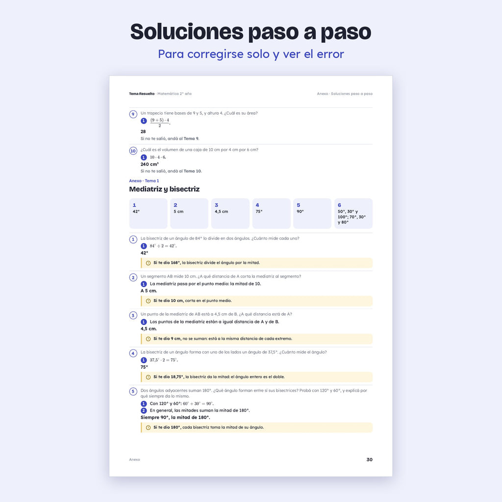 2do año (1ro CABA) · Unidad 5: Geometría y Pitágoras – Soluciones paso a paso