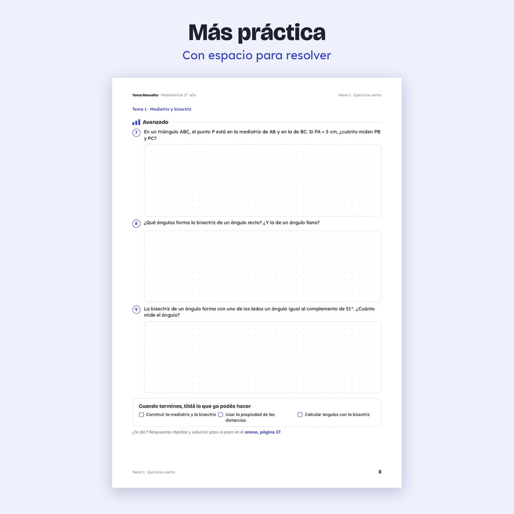 2do año (1ro CABA) · Unidad 5: Ejercicios extra – Más ejercicios de práctica