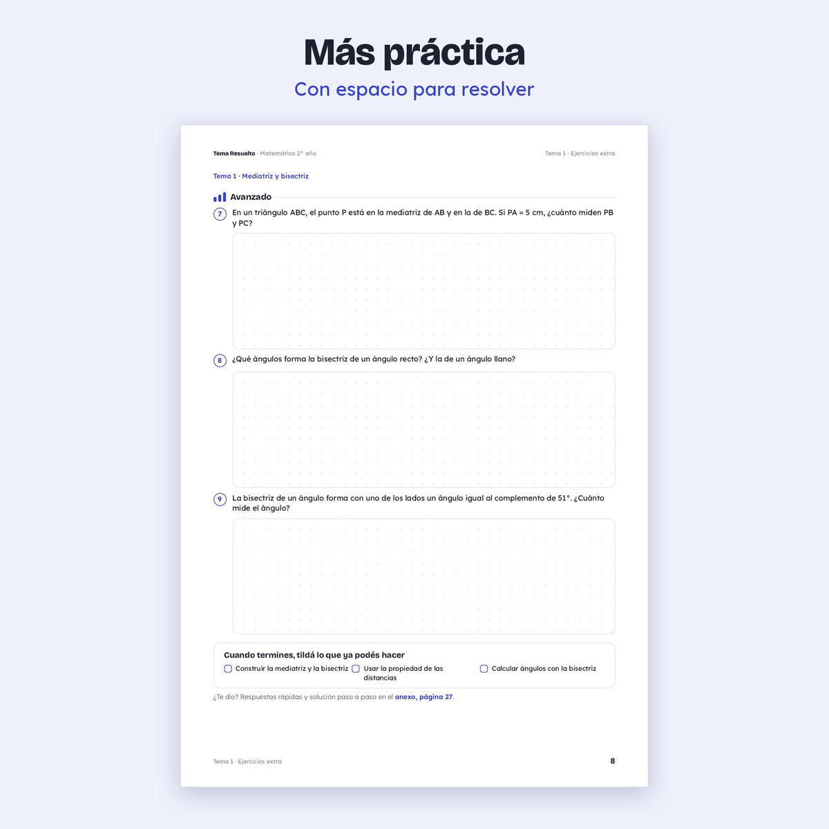 2do año (1ro CABA) · Unidad 5: Ejercicios extra – Más ejercicios de práctica
