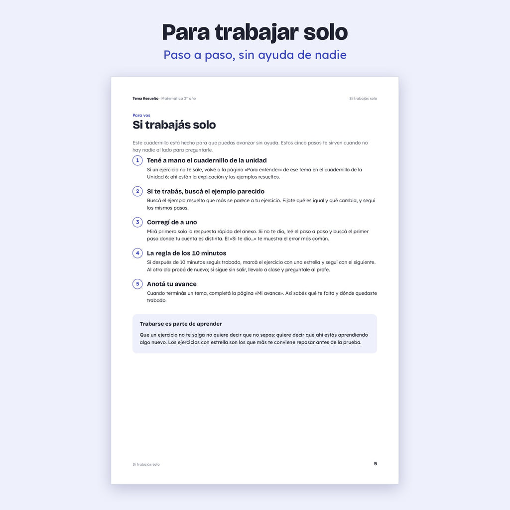 2do año (1ro CABA) · Unidad 6: Ejercicios extra – Página para trabajar solo