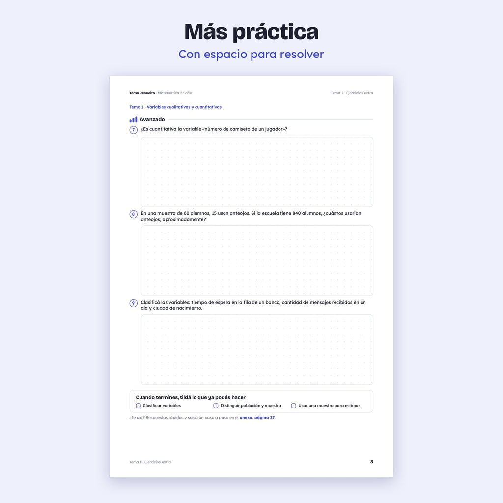 2do año (1ro CABA) · Unidad 6: Ejercicios extra – Más ejercicios de práctica