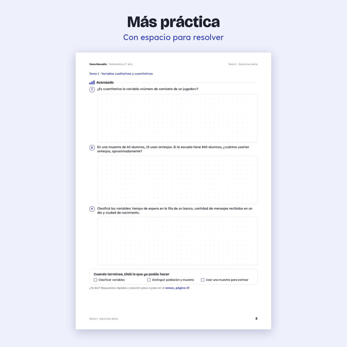 2do año (1ro CABA) · Unidad 6: Ejercicios extra – Más ejercicios de práctica