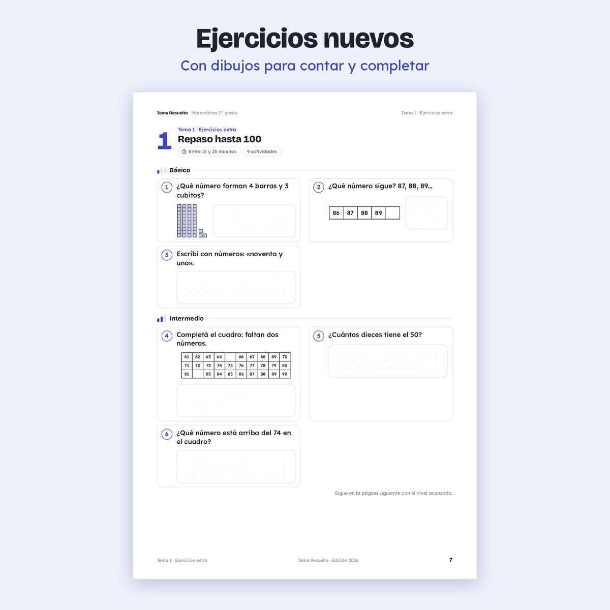 2do grado · Ejercicios extra del año