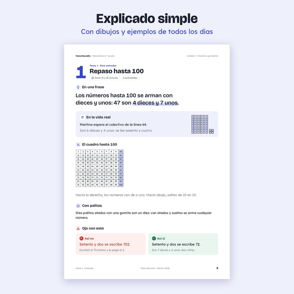 2do grado · Unidad 1: Números hasta 1.000