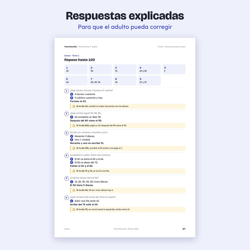 2do grado · Unidad 1: Ejercicios extra