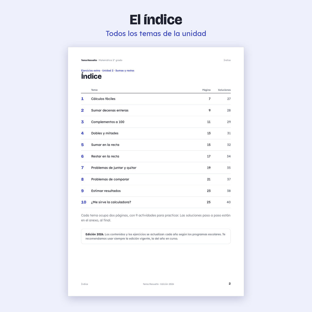 2do grado · Unidad 2: Ejercicios extra
