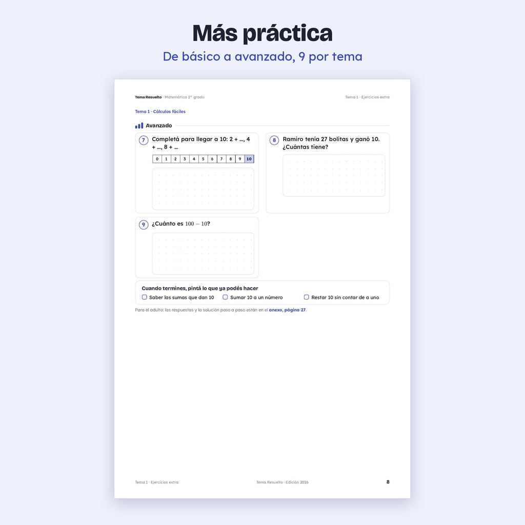 2do grado · Unidad 2: Ejercicios extra