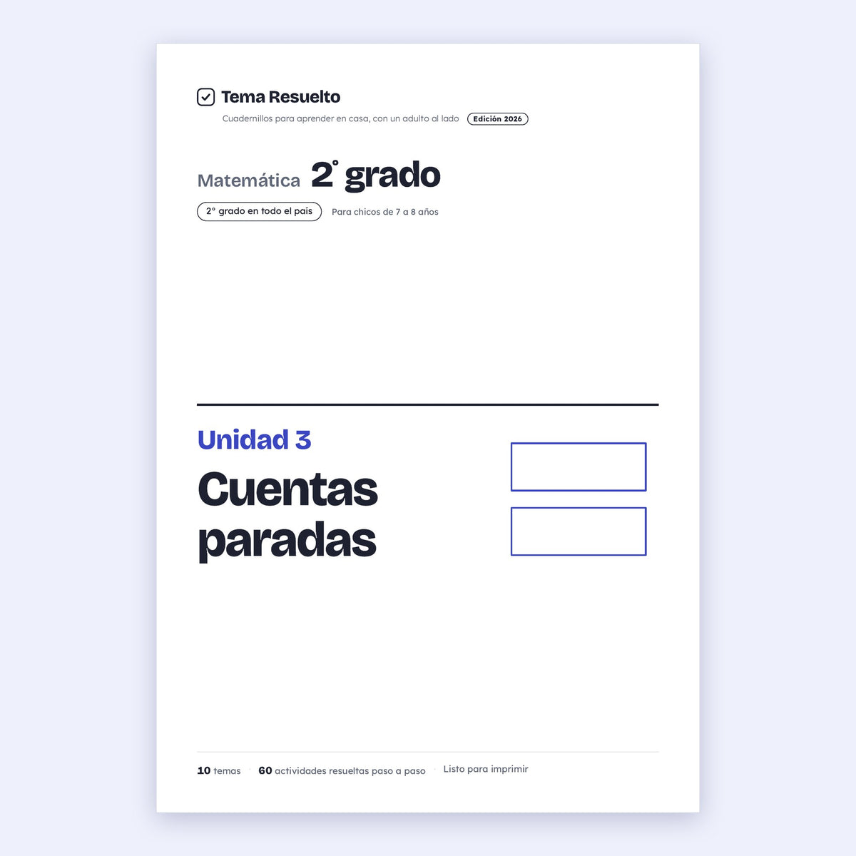 2do grado · Unidad 3: Cuentas paradas