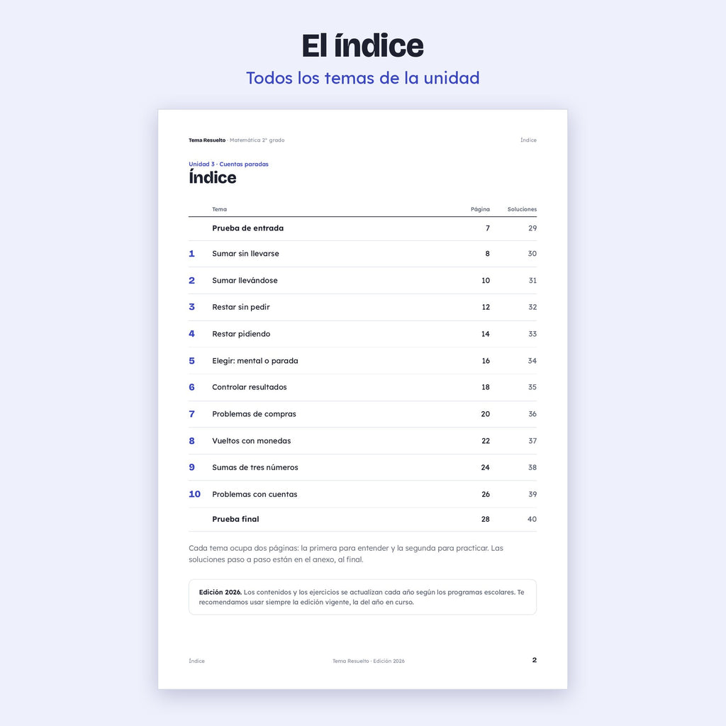 2do grado · Unidad 3: Cuentas paradas