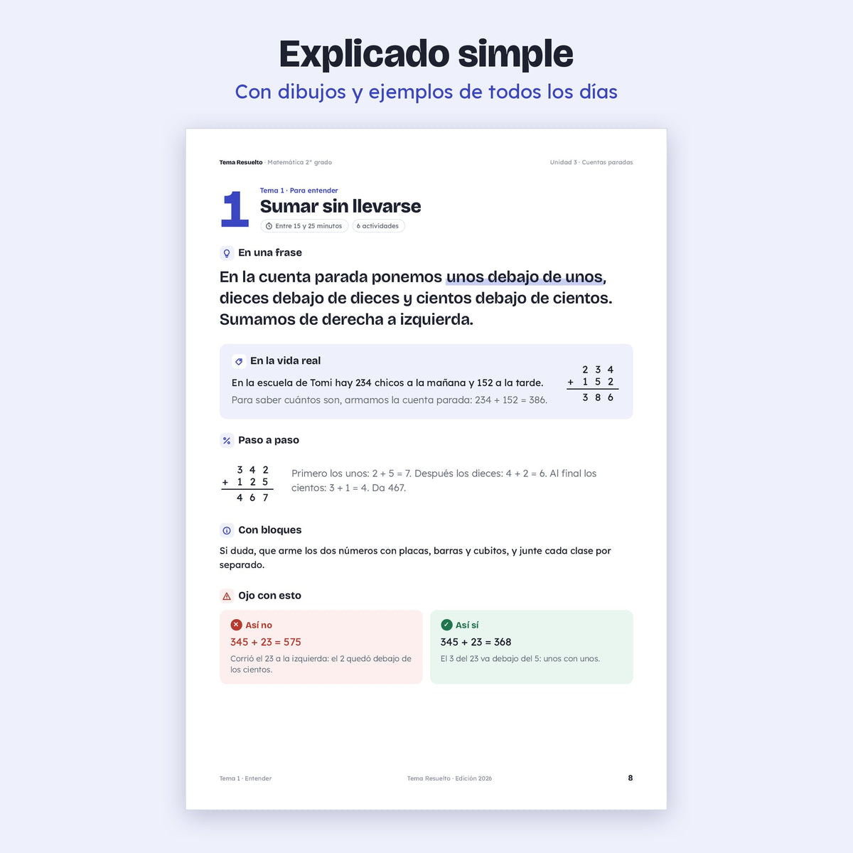 2do grado · Unidad 3: Cuentas paradas