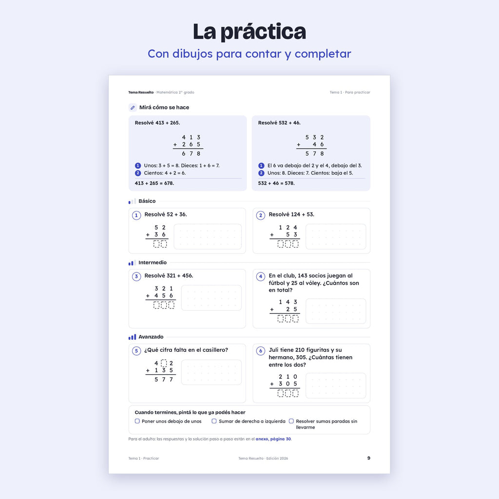 2do grado · Unidad 3: Cuentas paradas
