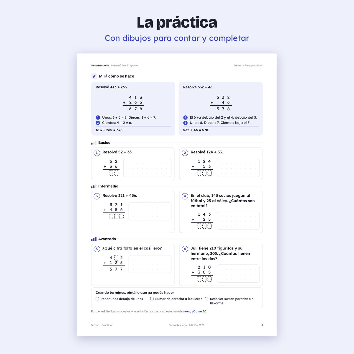 2do grado · Unidad 3: Cuentas paradas
