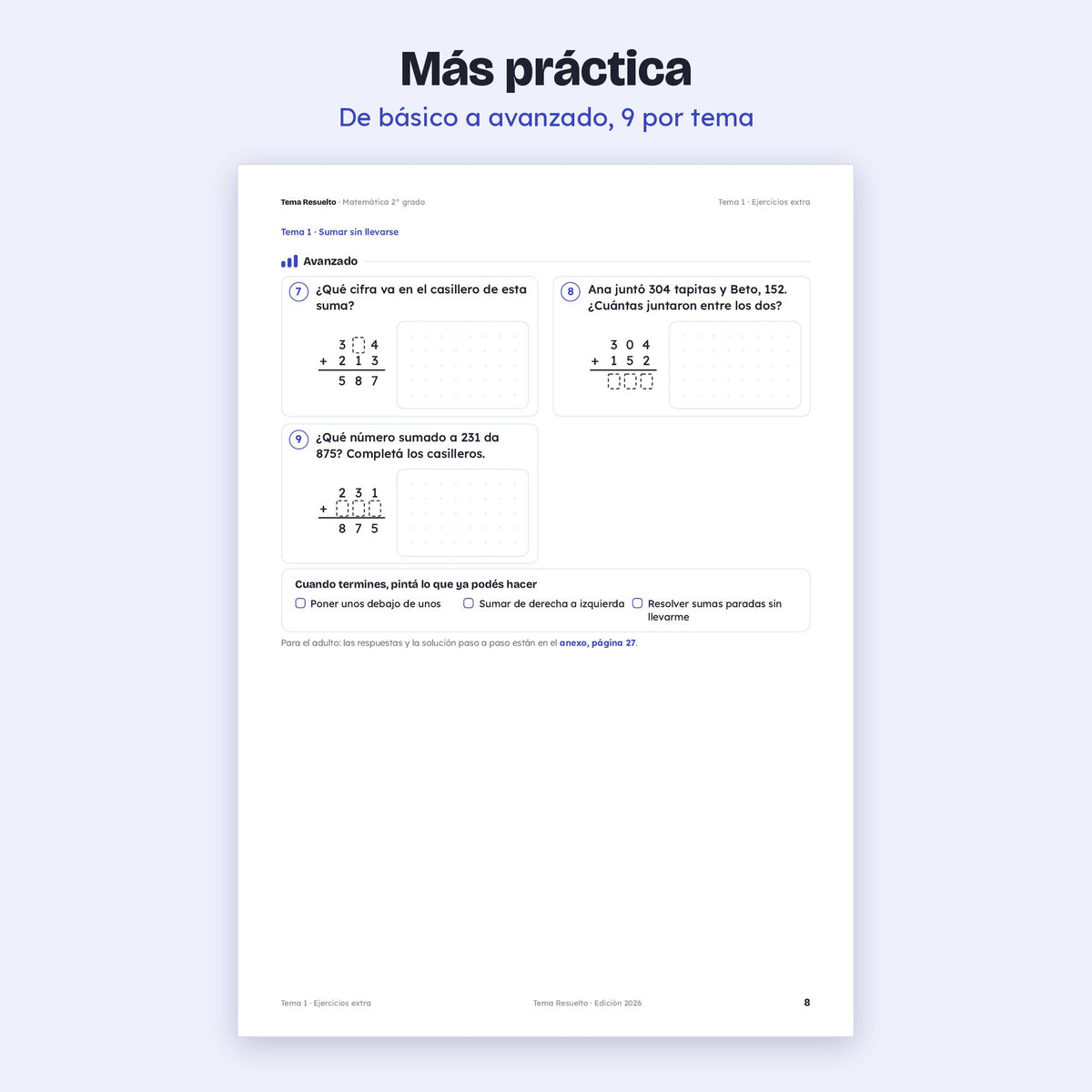 2do grado · Unidad 3: Ejercicios extra