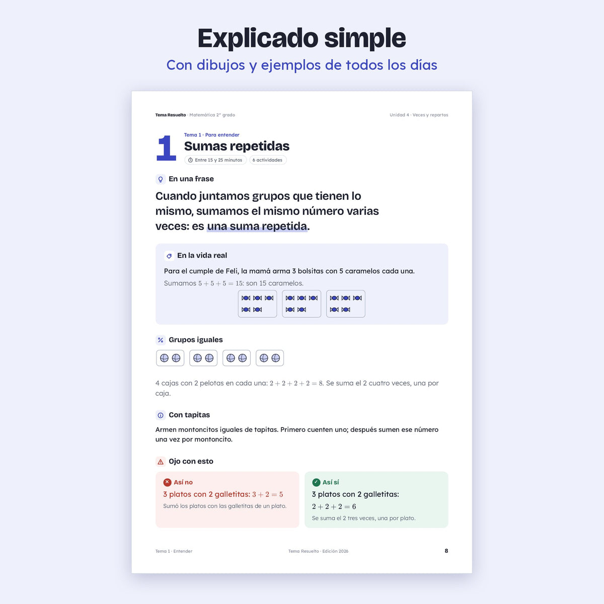 2do grado · Unidad 4: Veces y repartos