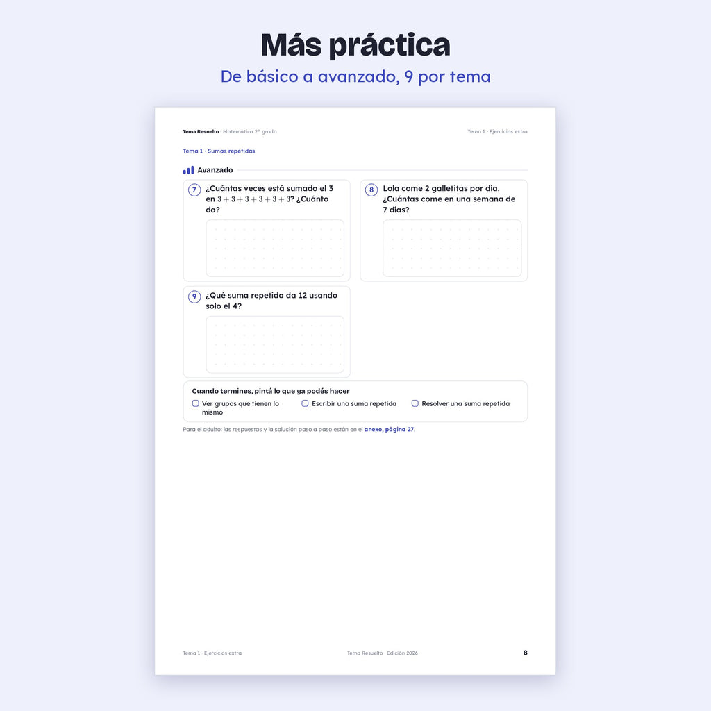 2do grado · Unidad 4: Ejercicios extra