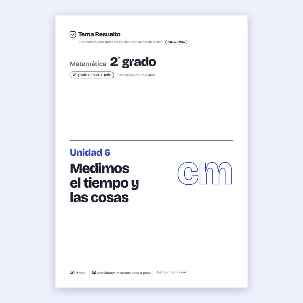 2do grado · Unidad 6: Medidas y tiempo