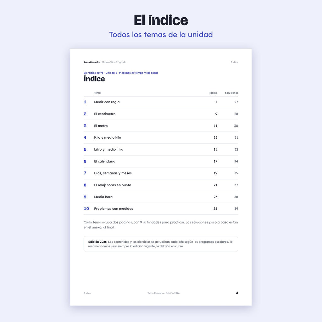 2do grado · Unidad 6: Ejercicios extra