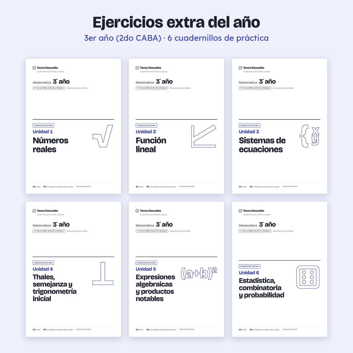 3er año (2do CABA) · Ejercicios extra del año – Portadas de los cuadernillos