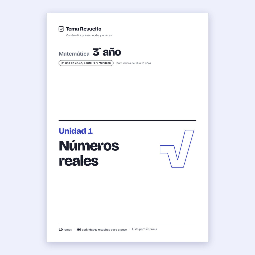 3er año (2do CABA) · Unidad 1: Números reales – Portada