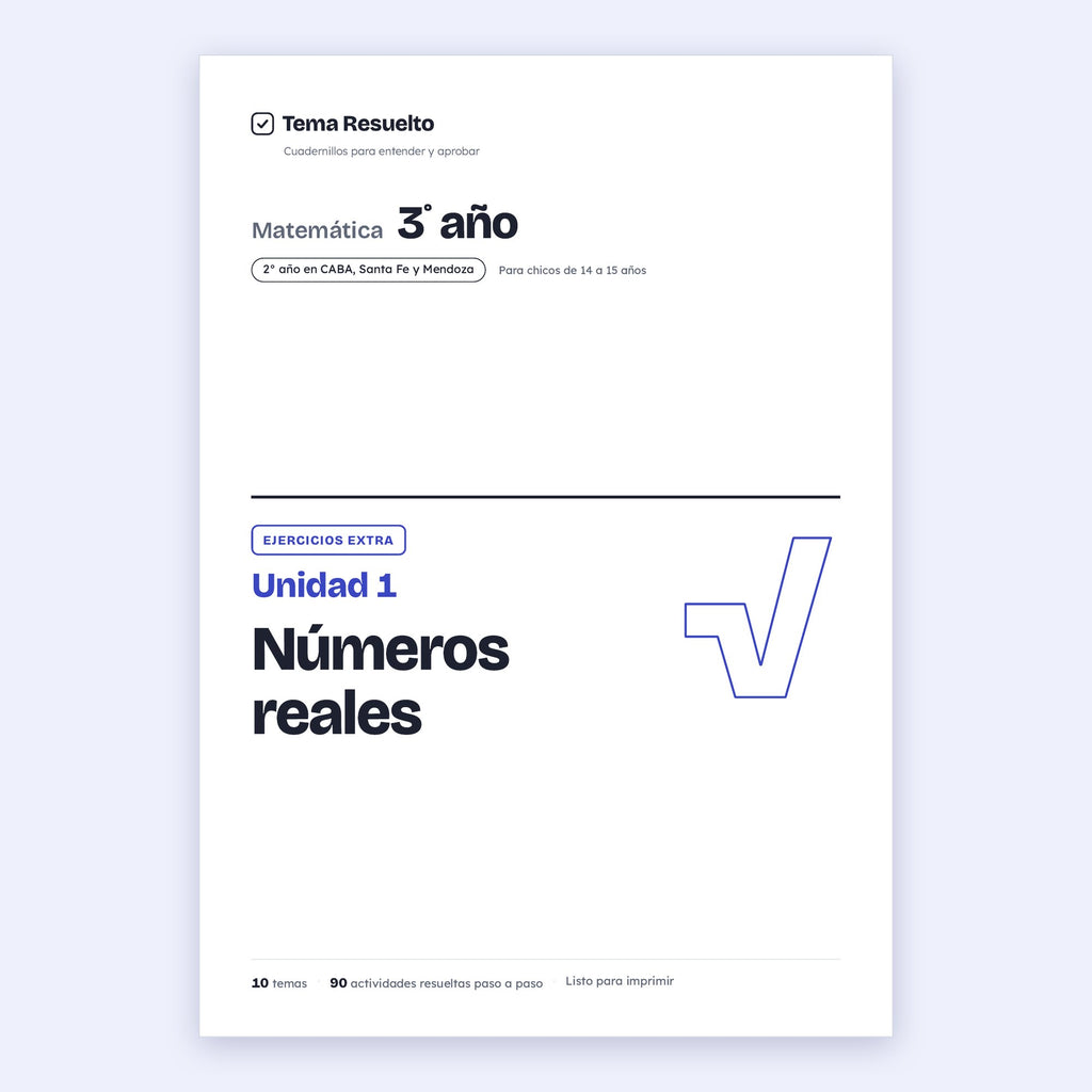 3er año (2do CABA) · Unidad 1: Ejercicios extra – Portada