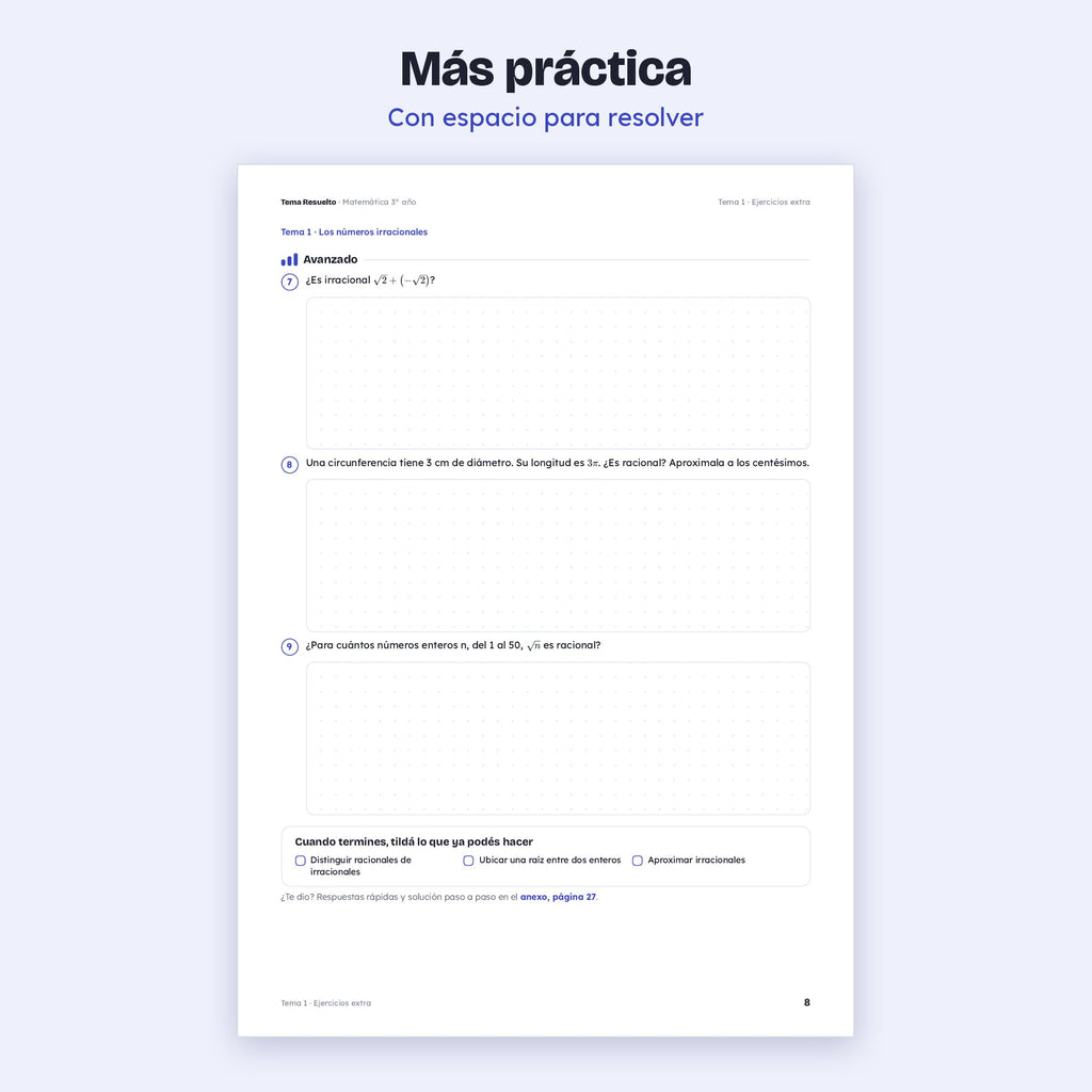 3er año (2do CABA) · Unidad 1: Ejercicios extra – Más ejercicios de práctica