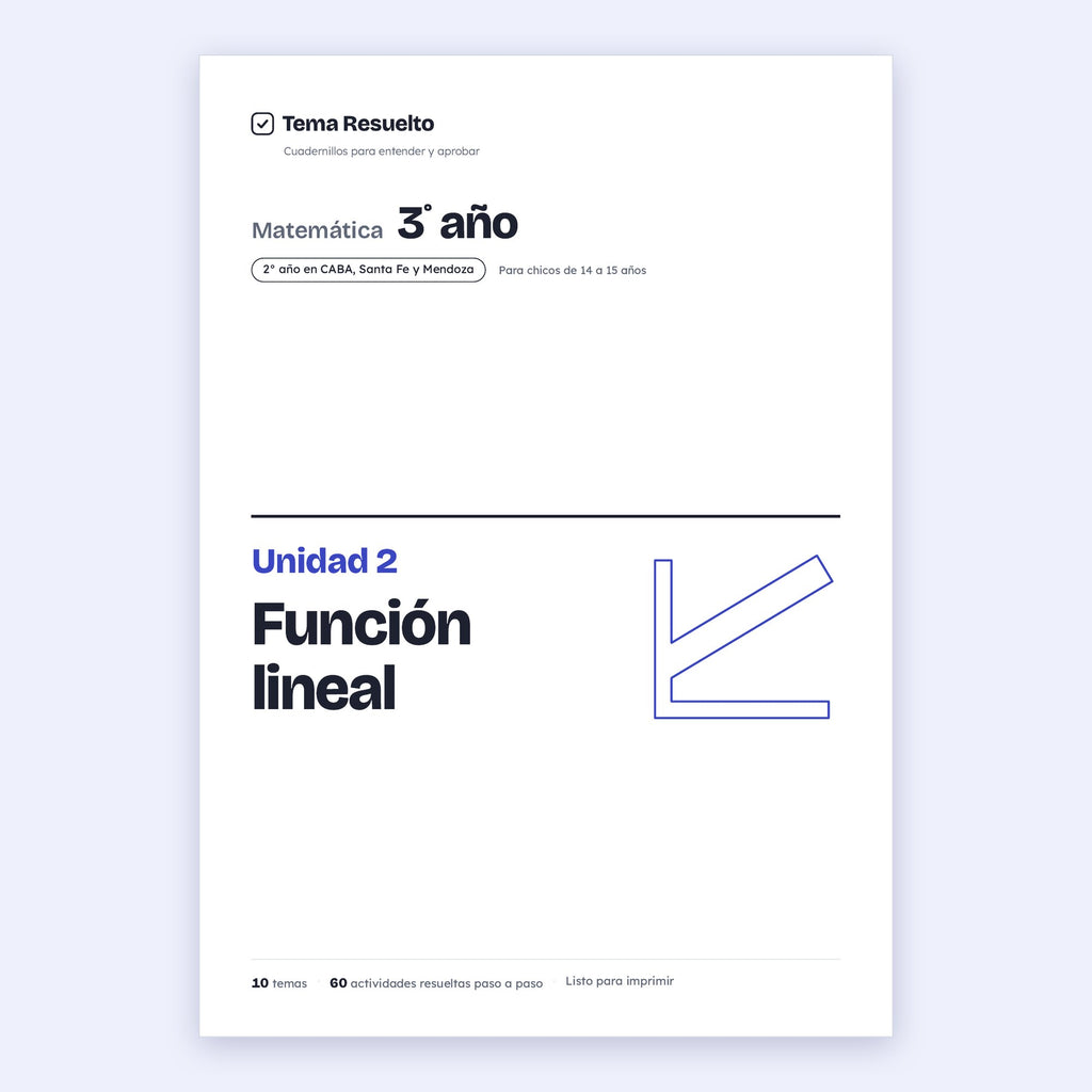 3er año (2do CABA) · Unidad 2: Función lineal – Portada