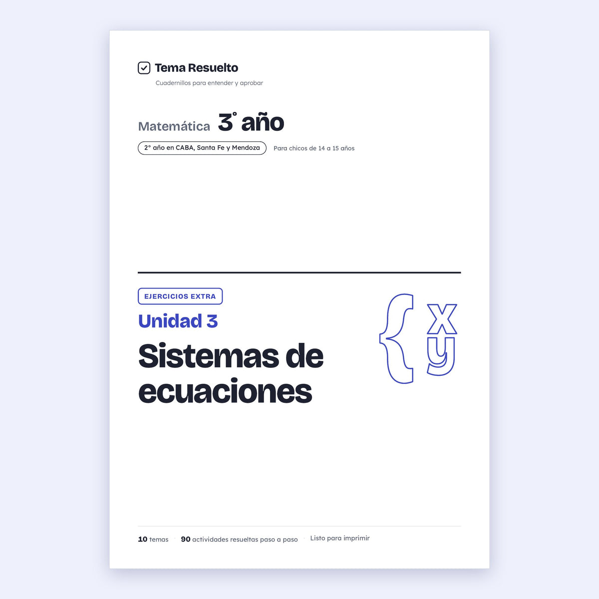 3er año (2do CABA) · Unidad 3: Ejercicios extra – Portada