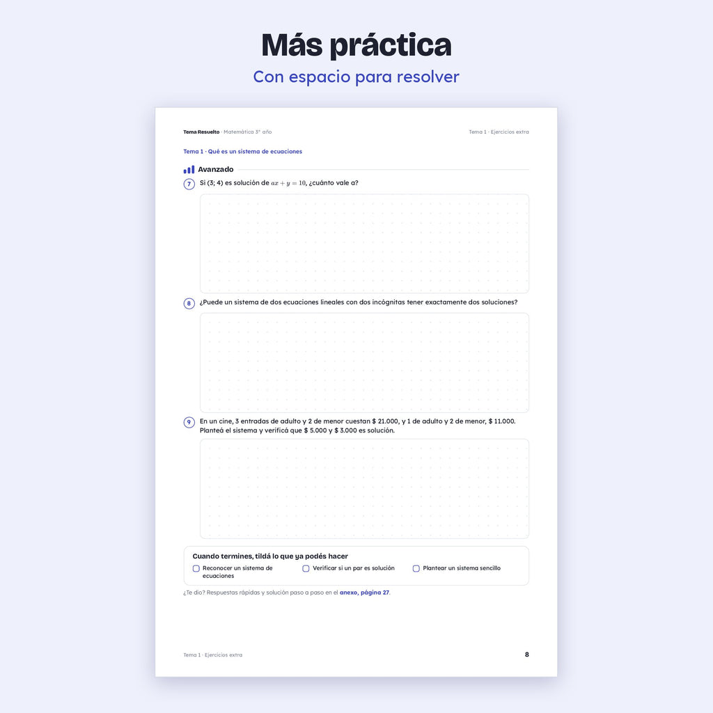 3er año (2do CABA) · Unidad 3: Ejercicios extra – Más ejercicios de práctica