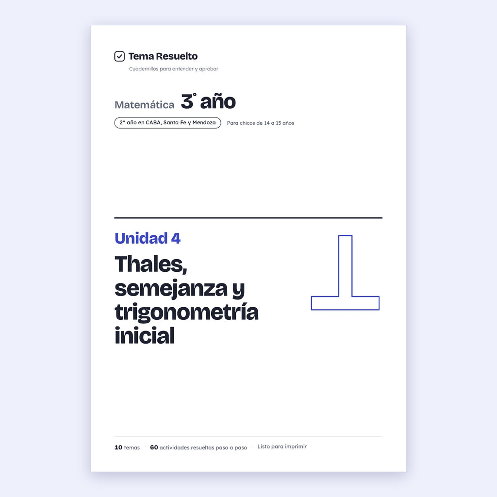 3er año (2do CABA) · Unidad 4: Semejanza y Thales – Portada