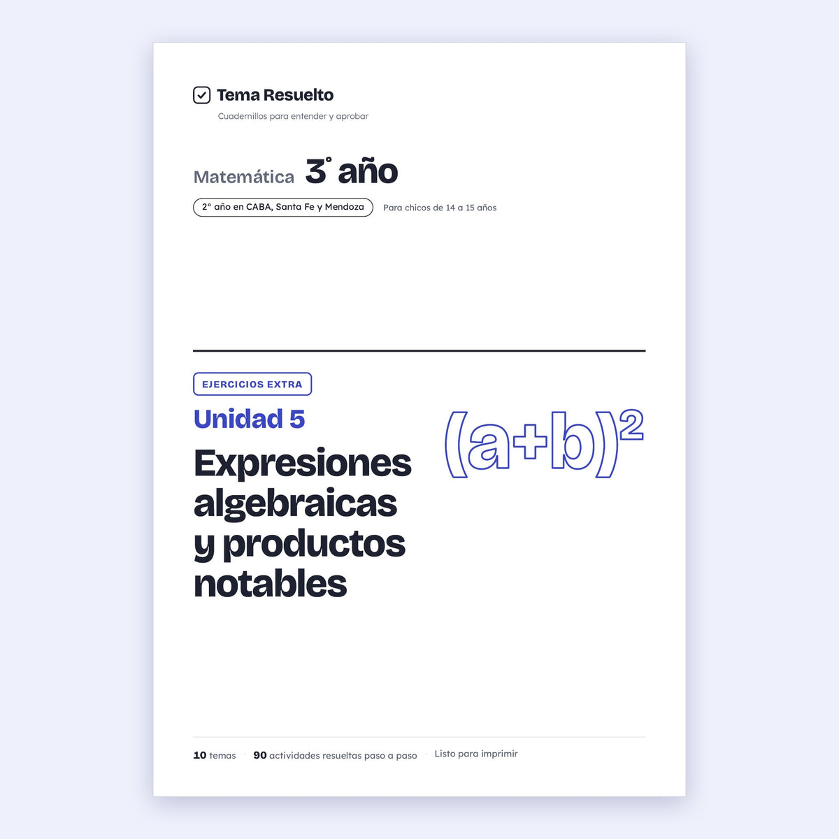 3er año (2do CABA) · Unidad 5: Ejercicios extra – Portada