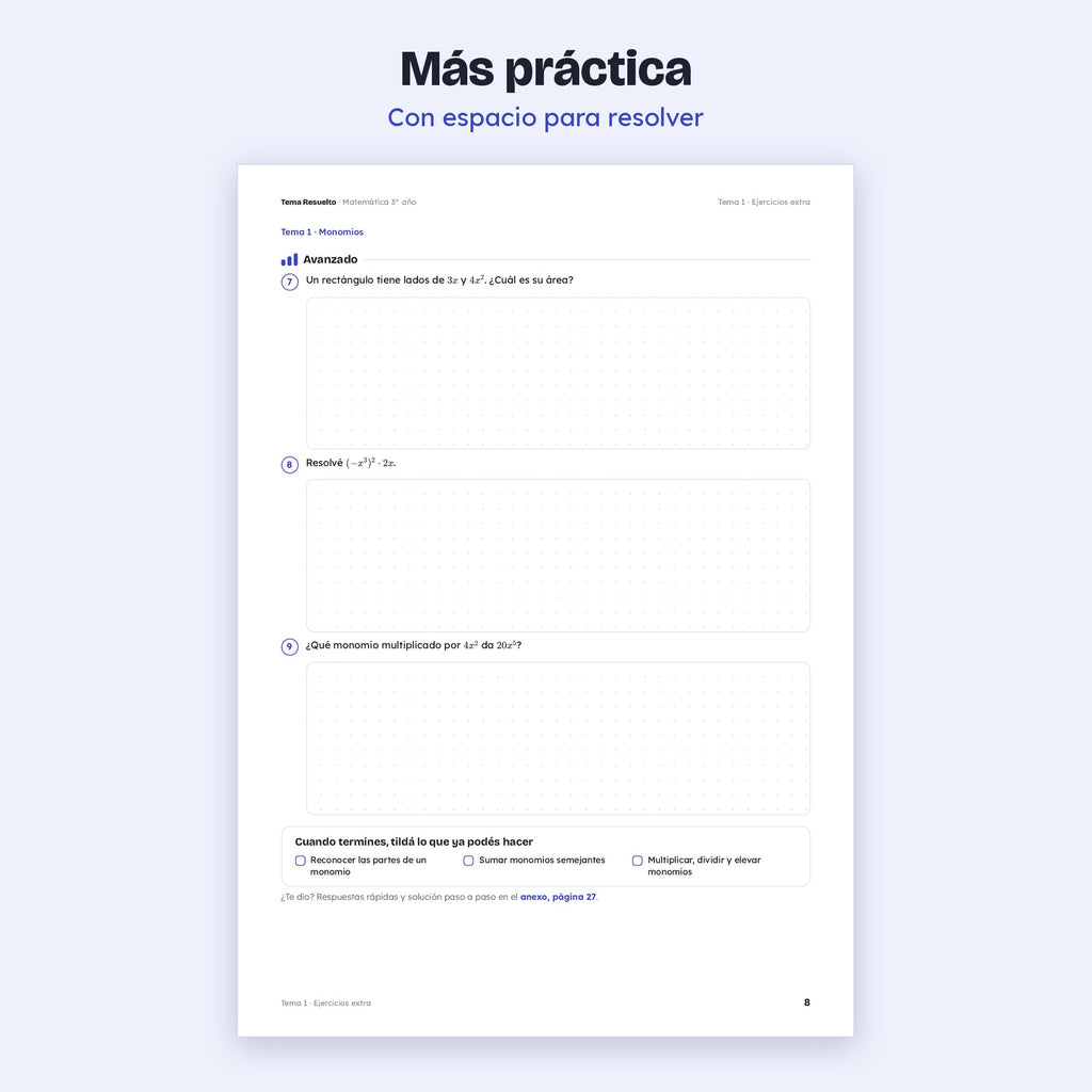 3er año (2do CABA) · Unidad 5: Ejercicios extra – Más ejercicios de práctica