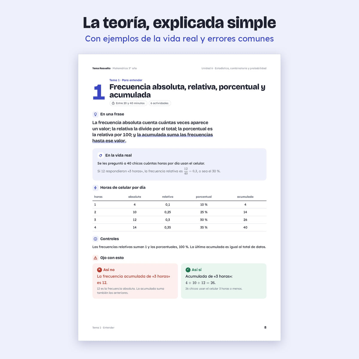 3er año (2do CABA) · Unidad 6: Estadística y probabilidad – Teoría explicada paso a paso