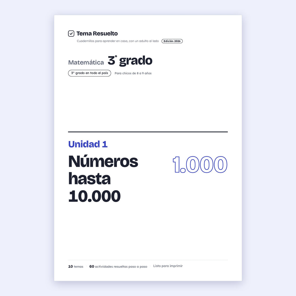 3er grado · Unidad 1: Números hasta 10.000