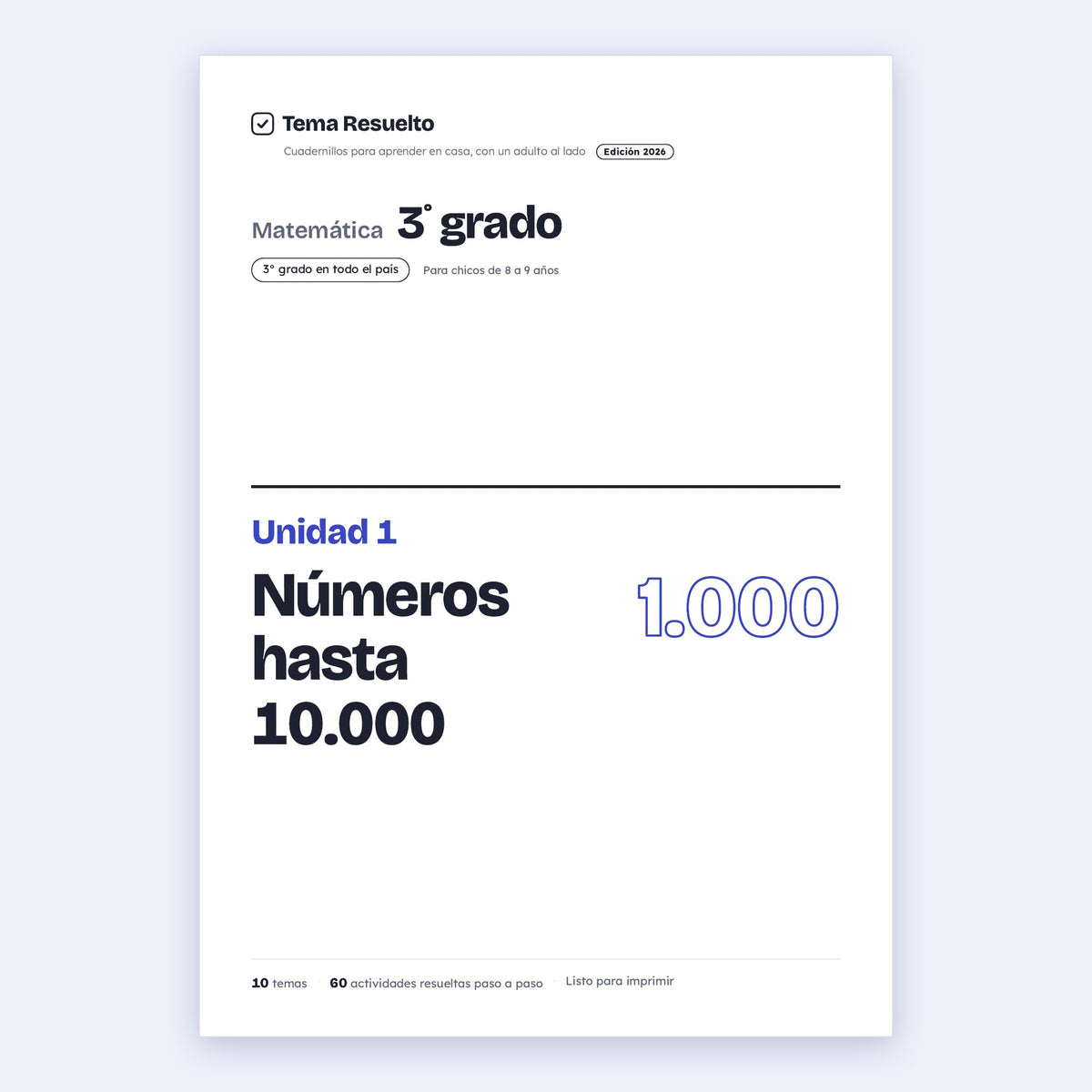 3er grado · Unidad 1: Números hasta 10.000