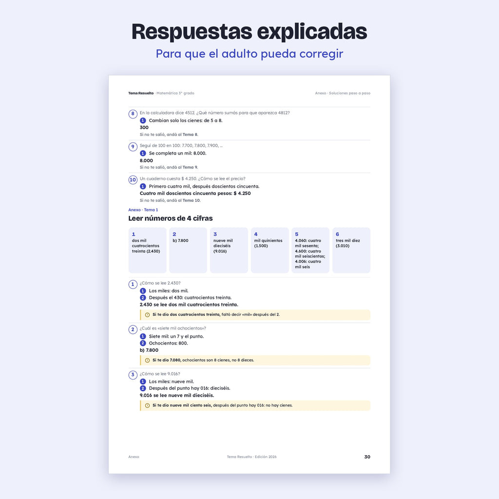 3er grado · Unidad 1: Números hasta 10.000