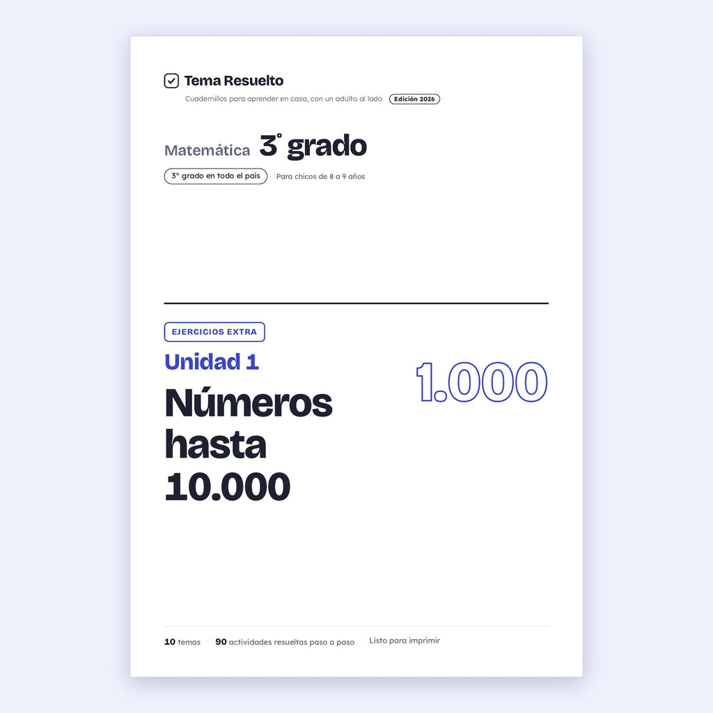 3er grado · Unidad 1: Ejercicios extra
