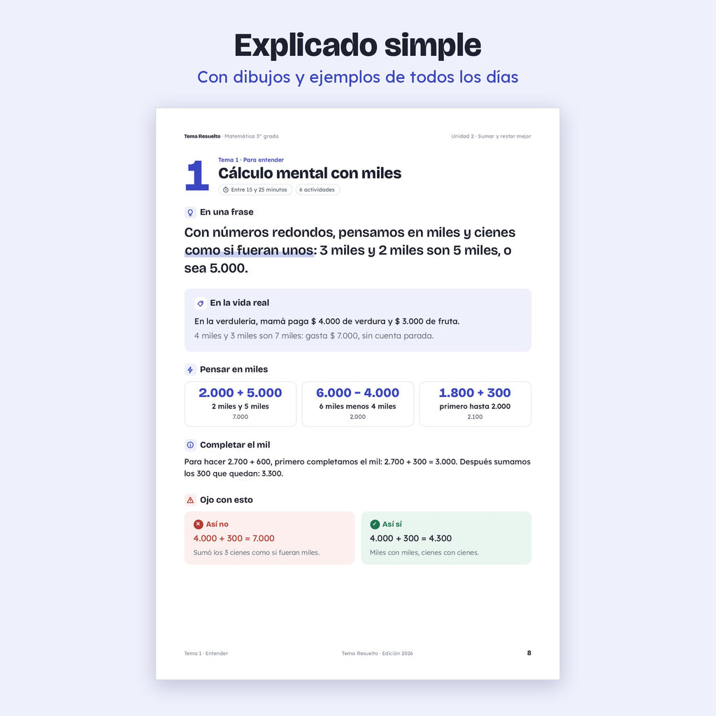 3er grado · Unidad 2: Sumar y restar