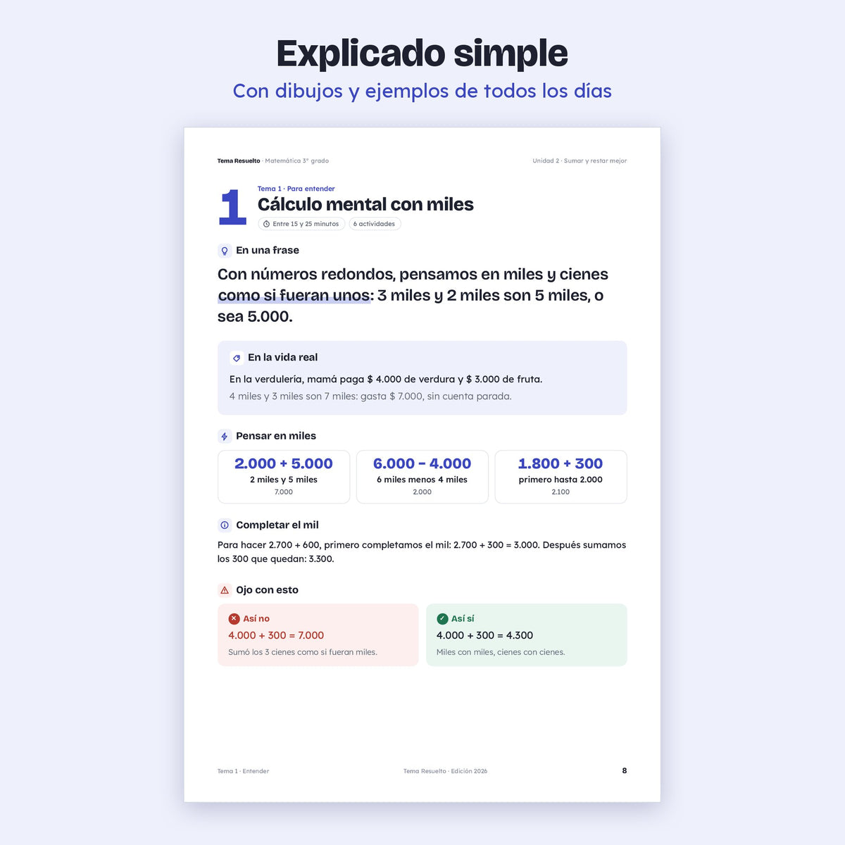 3er grado · Unidad 2: Sumar y restar