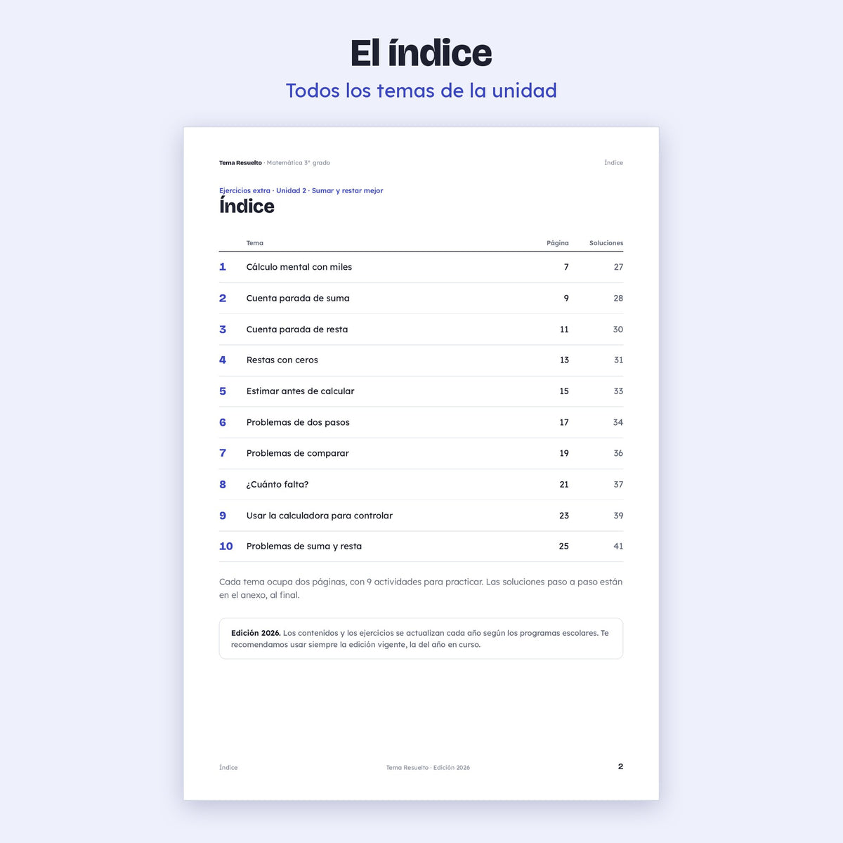 3er grado · Unidad 2: Ejercicios extra