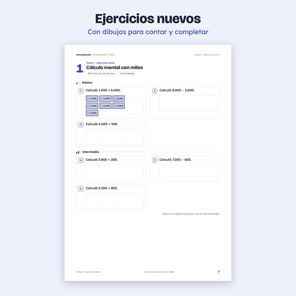 3er grado · Unidad 2: Ejercicios extra