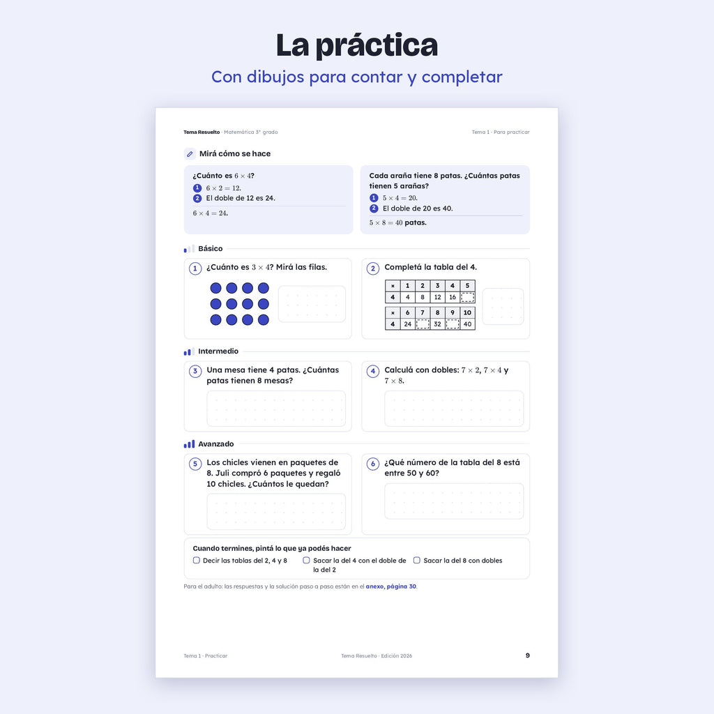 3er grado · Unidad 3: La tabla pitagórica