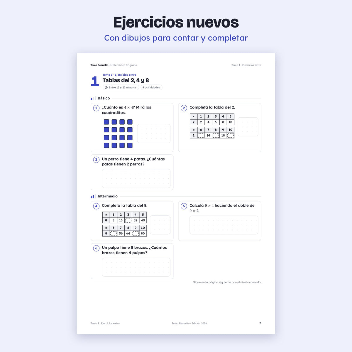 3er grado · Unidad 3: Ejercicios extra