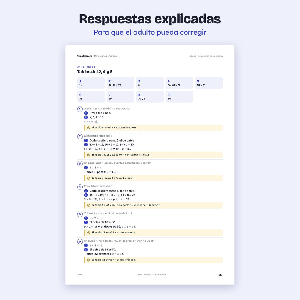 3er grado · Unidad 3: Ejercicios extra