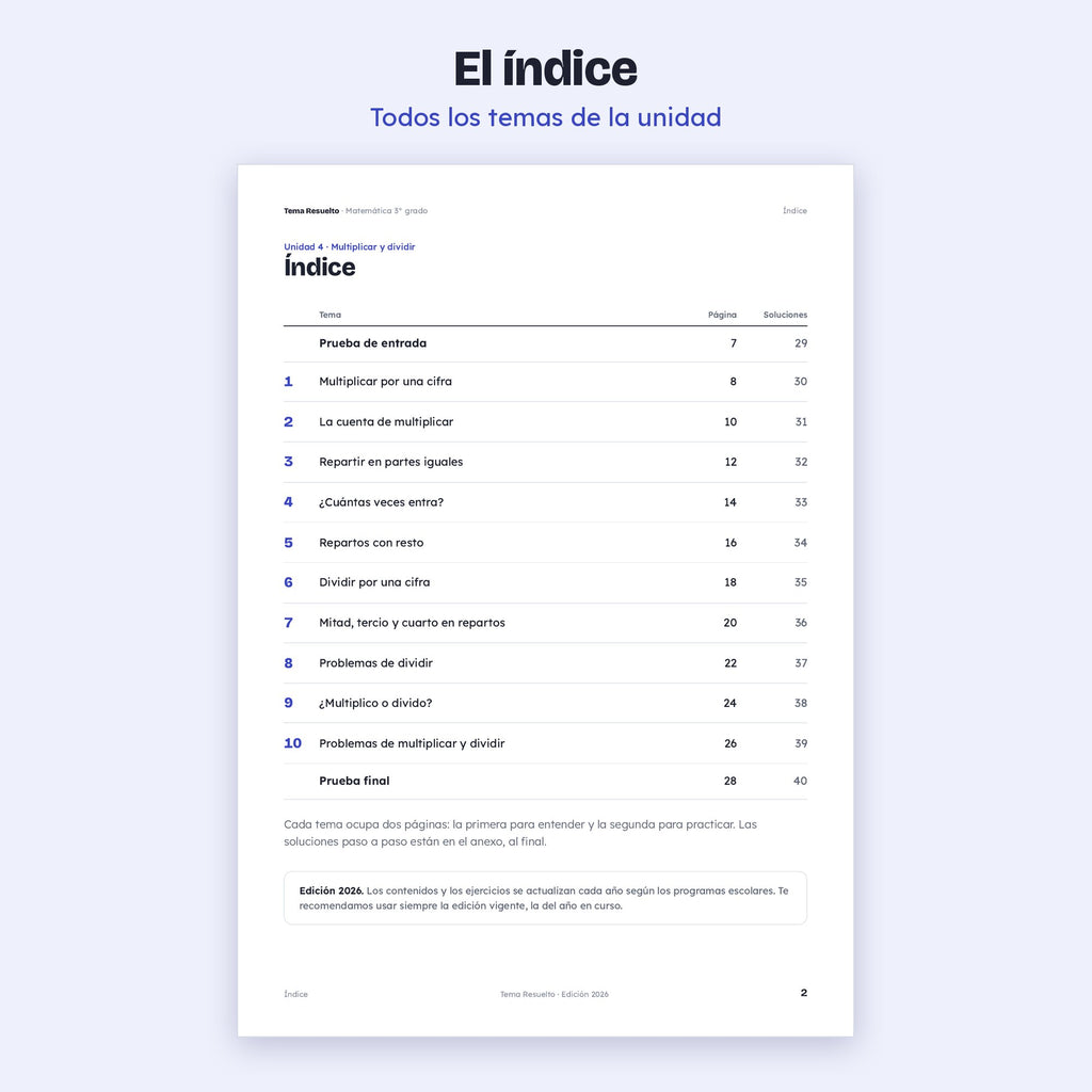 3er grado · Unidad 4: Multiplicar y dividir