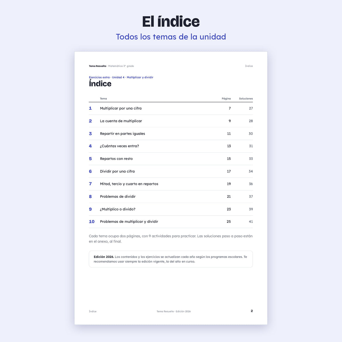 3er grado · Unidad 4: Ejercicios extra